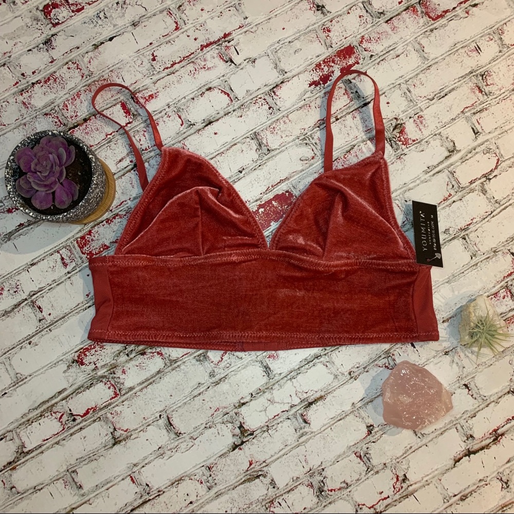Longline Velvet Triangle Bralette